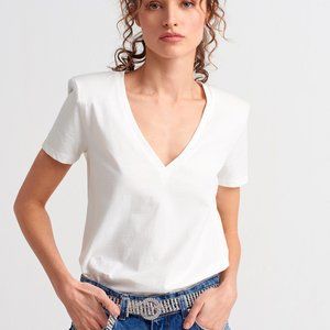 NWT Dilvin Collection 100% Cotton V neck T-Shirt